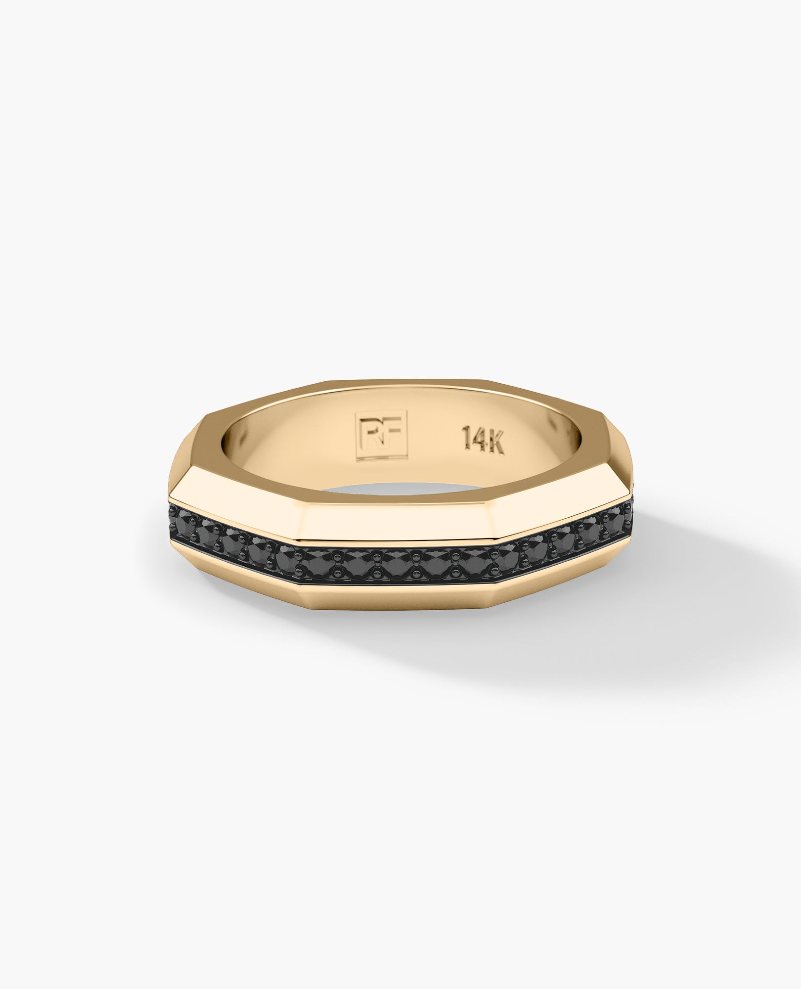 LINCOLN Gold Ring with 0.80ct Black Diamonds