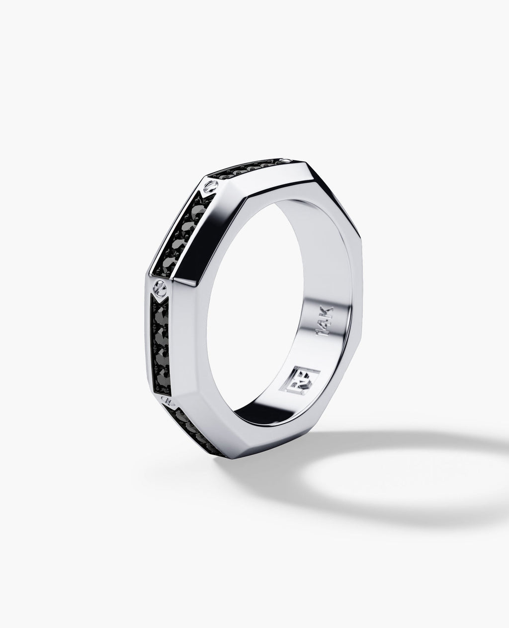LINCOLN Gold Ring with 0.60ct Black Diamonds