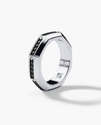 LINCOLN Gold Ring with 0.60ct Black Diamonds