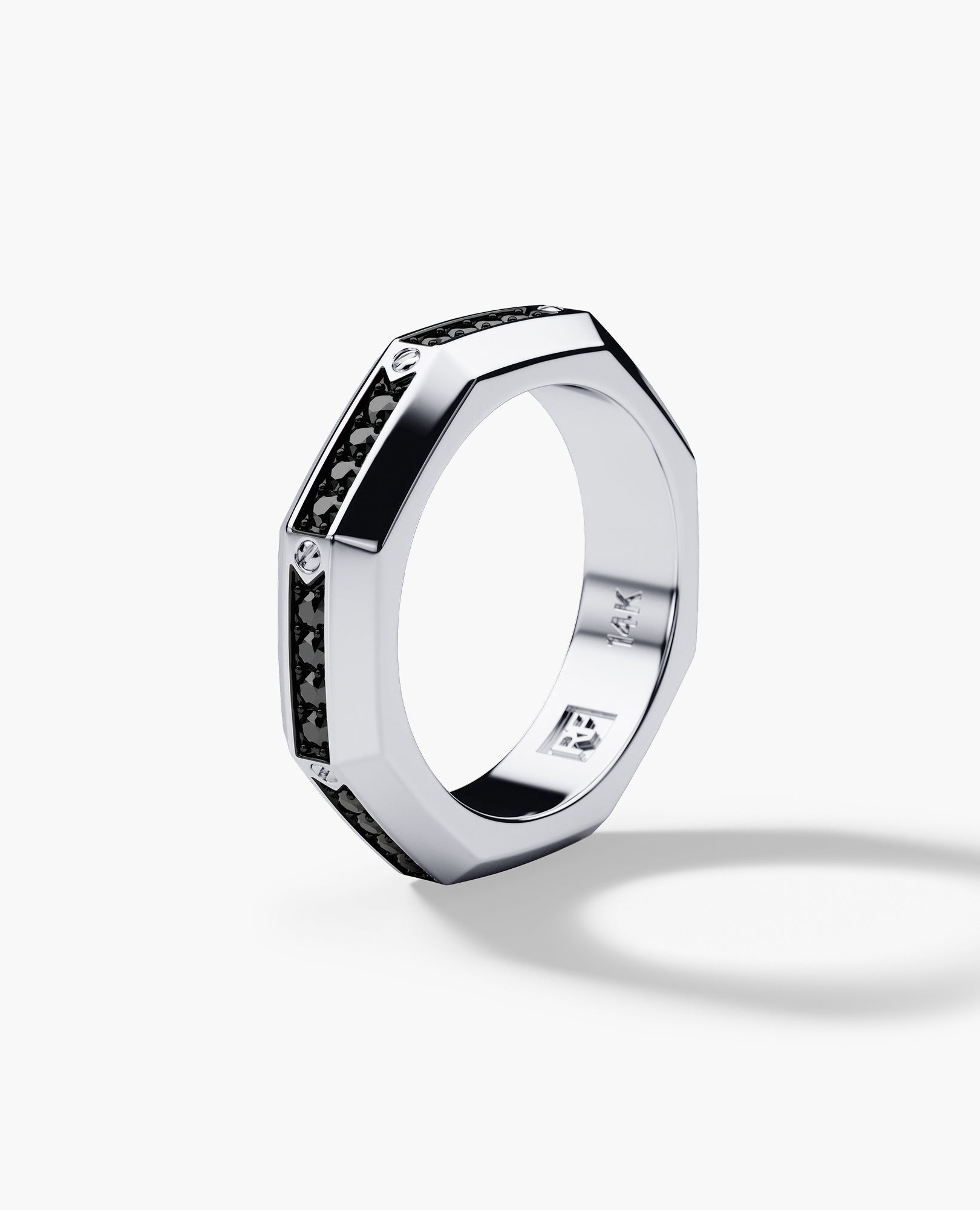 LINCOLN Gold Ring with 0.60ct Black Diamonds
