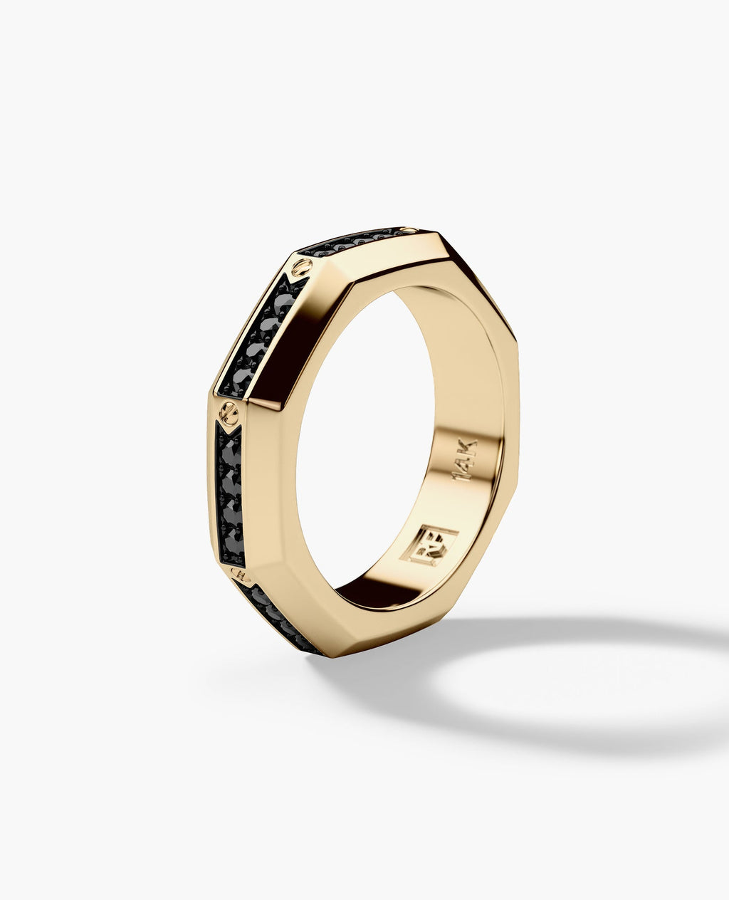 LINCOLN Gold Ring with 0.60ct Black Diamonds