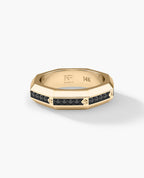 LINCOLN Gold Ring with 0.60ct Black Diamonds