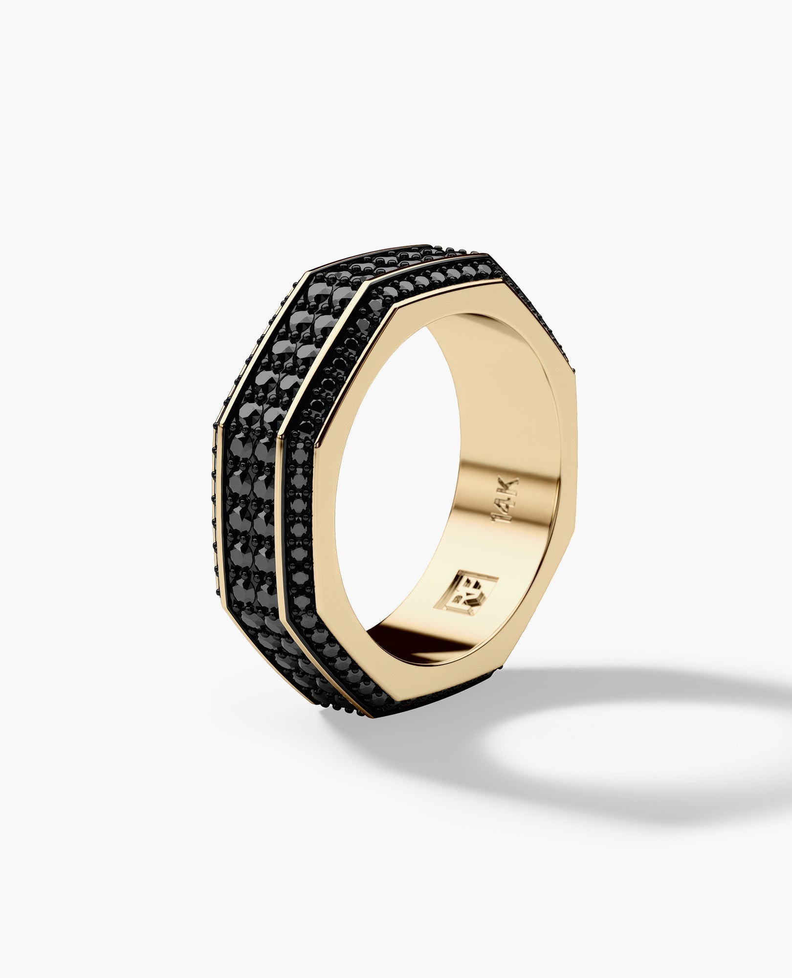 LINCOLN Gold Ring with 2.40ct Black Diamonds