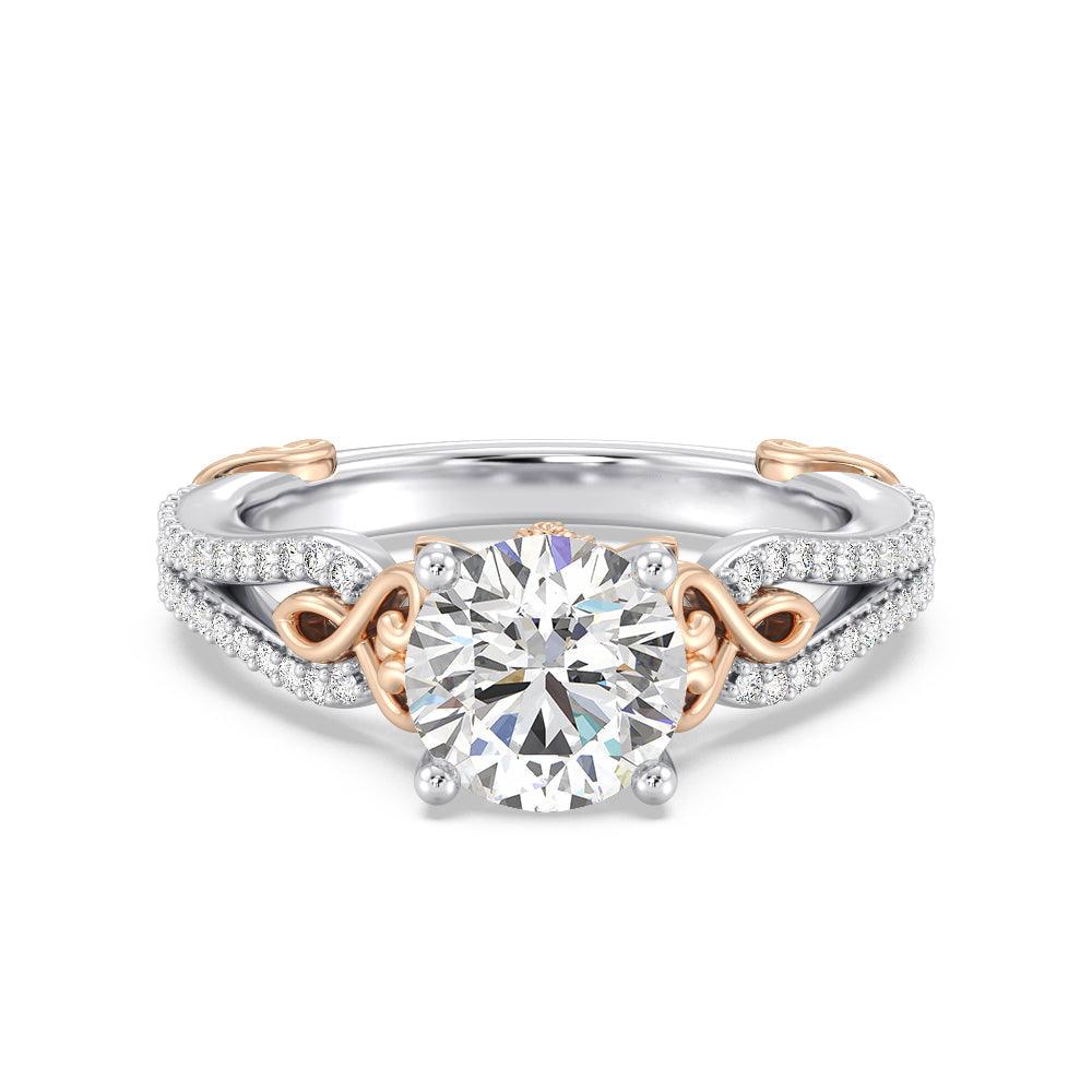 Enchanted Star Moissanite Diamond Gold Belle Vintage Engagement Ring