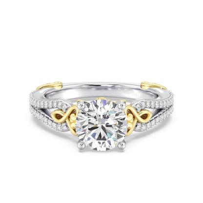 Enchanted Star Moissanite Diamond Gold Belle Vintage Engagement Ring