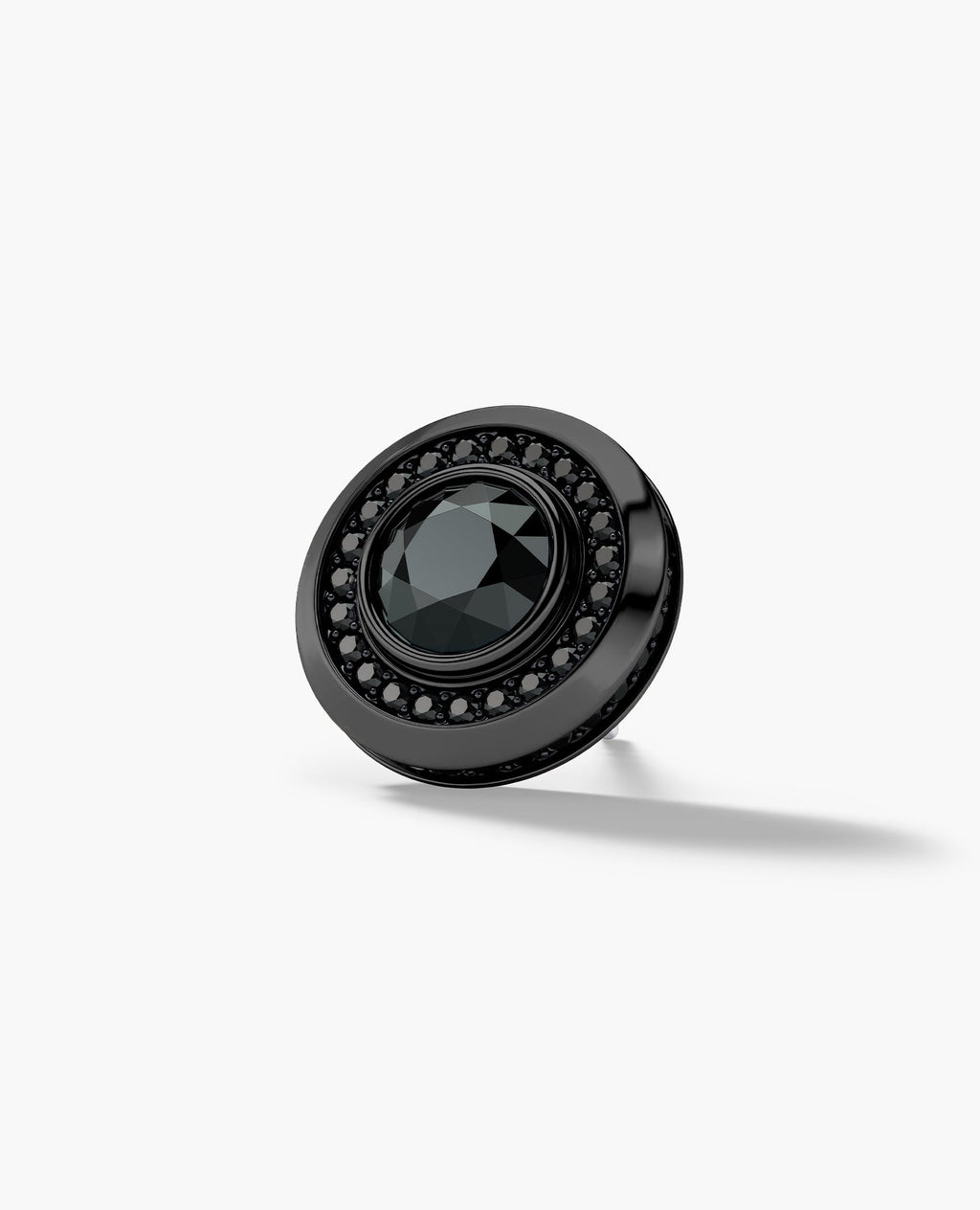 HALO EverBlak Gold Round Cut Single Stud Earring with 0.50ct - 1.35ct Black Diamonds
