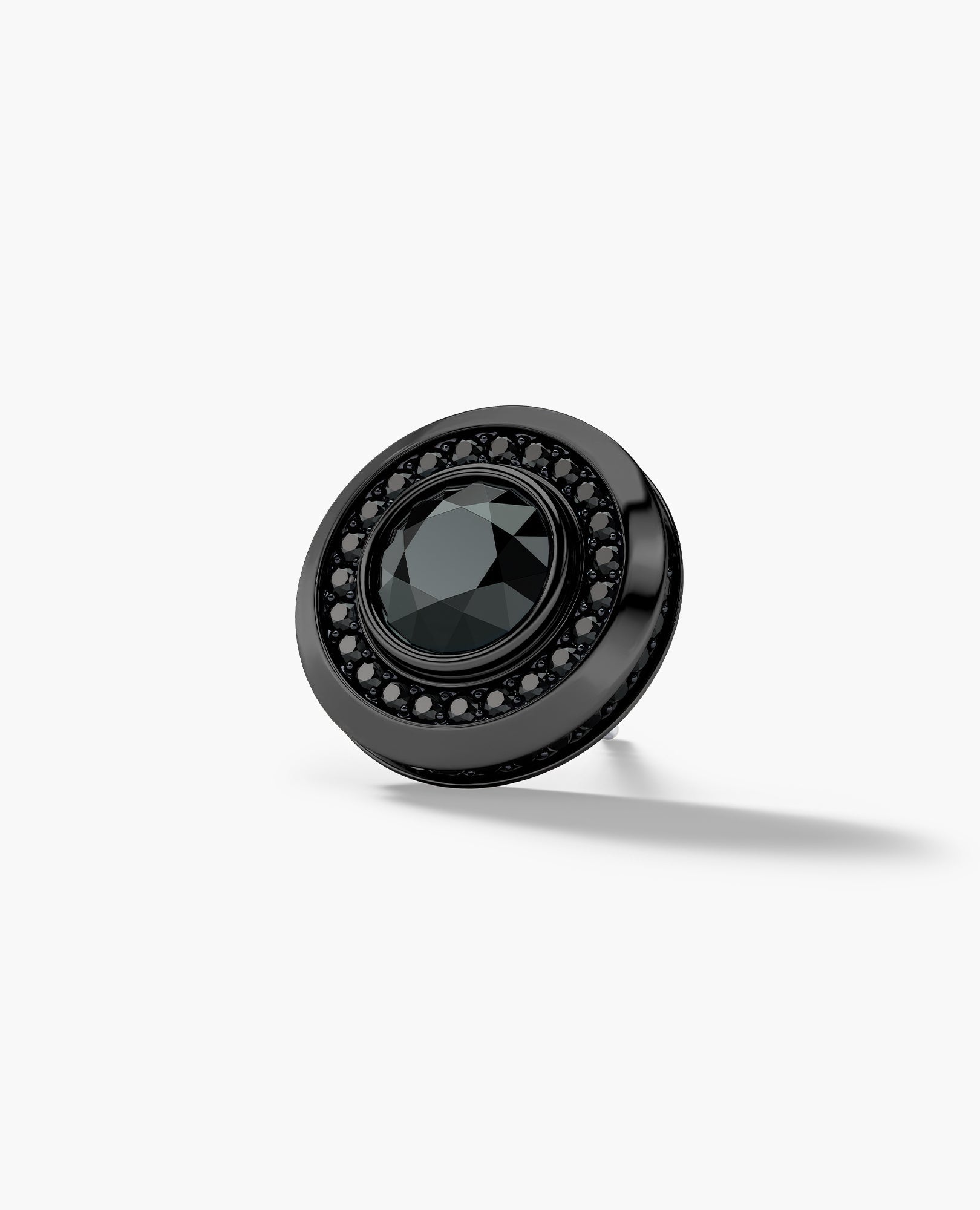 HALO EverBlak Gold Round Cut Single Stud Earring with 0.50ct - 1.35ct Black Diamonds