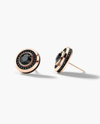 HALO Gold Round Cut Single Stud Earring with 0.50ct - 1.35ct Black Diamonds