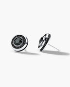HALO Gold Round Cut Single Stud Earring with 0.50ct - 1.35ct Black Diamonds