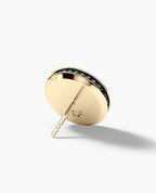 HALO Gold Round Cut Single Stud Earring with 0.50ct - 1.35ct Black Diamonds