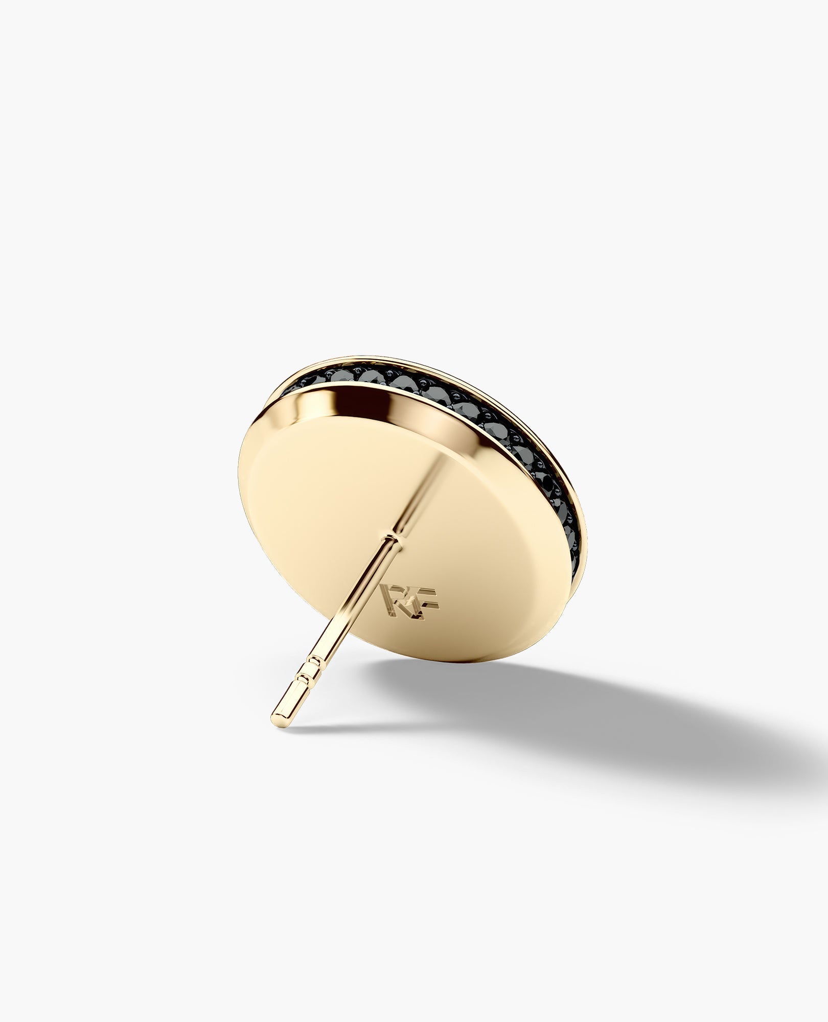 HALO Gold Round Cut Single Stud Earring with 0.50ct - 1.35ct Black Diamonds