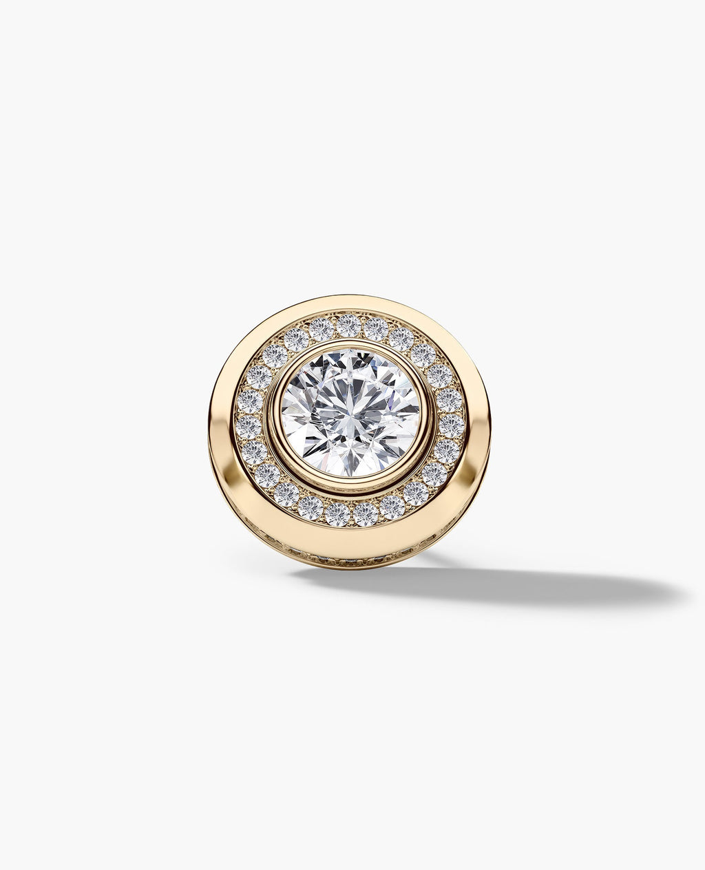 HALO Gold Round Cut Single Stud Earring with 0.50ct - 1.35ct Diamonds