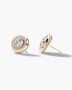 HALO Gold Round Cut Single Stud Earring with 0.50ct - 1.35ct Diamonds