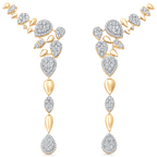 3.17 TCW Round Moissanite Diamond Ear Crawler Drop Earrings