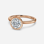 1.0 CT Round Moissanite Bezel Solitaire Engagement Ring