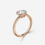 1.0 CT Round Moissanite Bezel Solitaire Engagement Ring