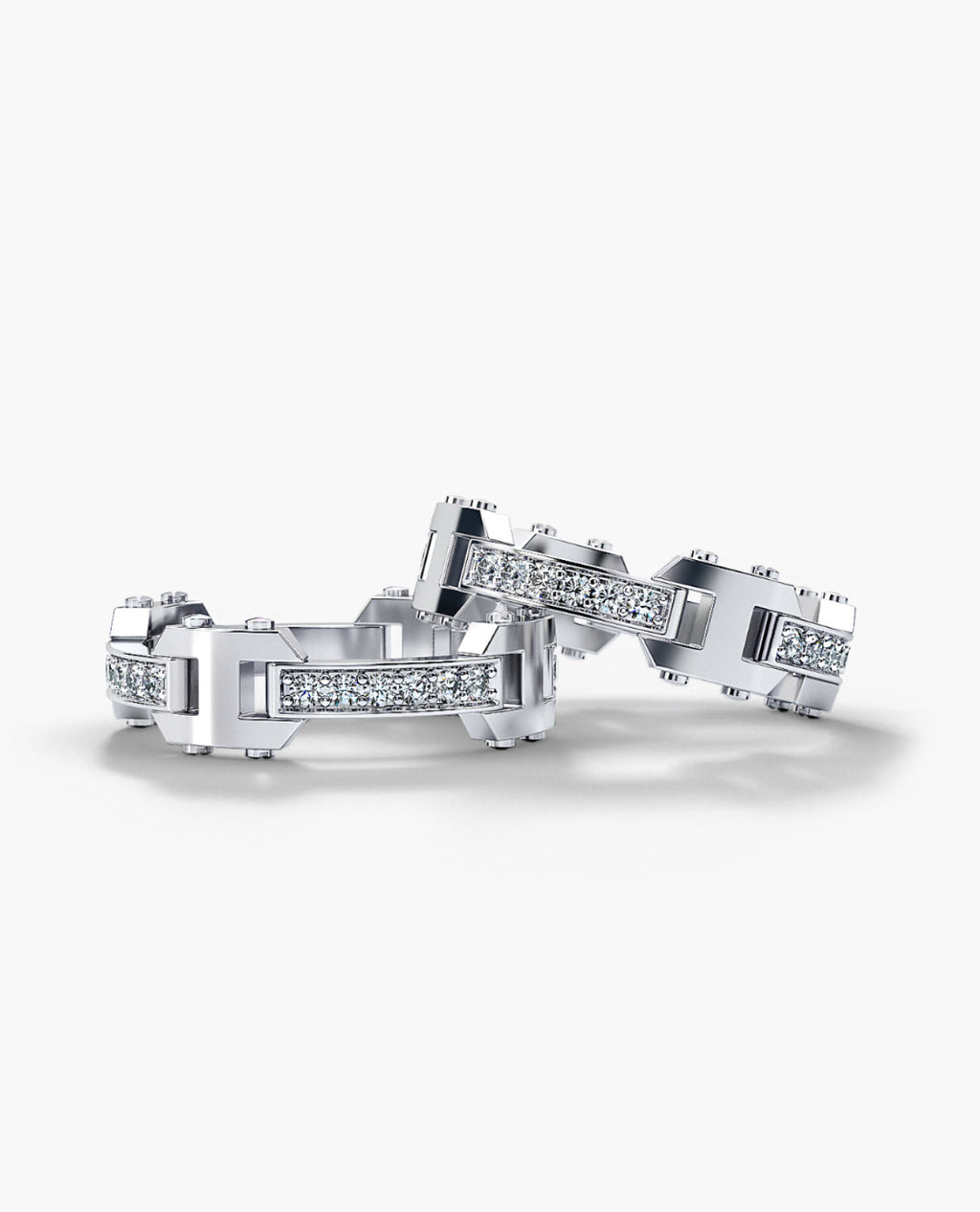 BOISE Gold Matching Diamond Wedding Band Set