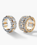 LA PAZ Two-Tone Gold Diamond Matching Wedding Band Set