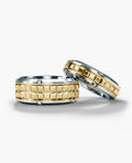 CALHOUN Two-Tone Gold Matching Wedding Band Set