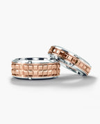 CALHOUN Two-Tone Gold Matching Wedding Band Set