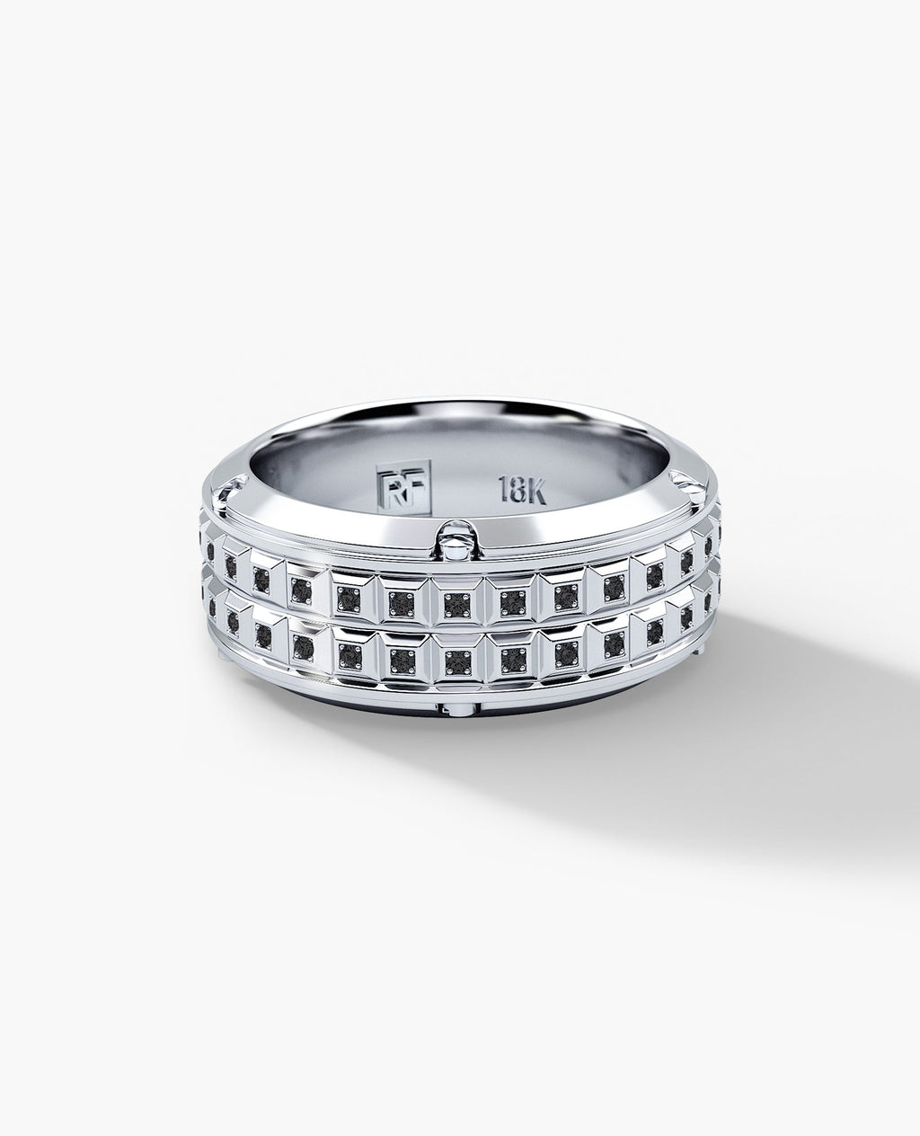 CALHOUN Gold Ring with 0.30ct Black Diamonds