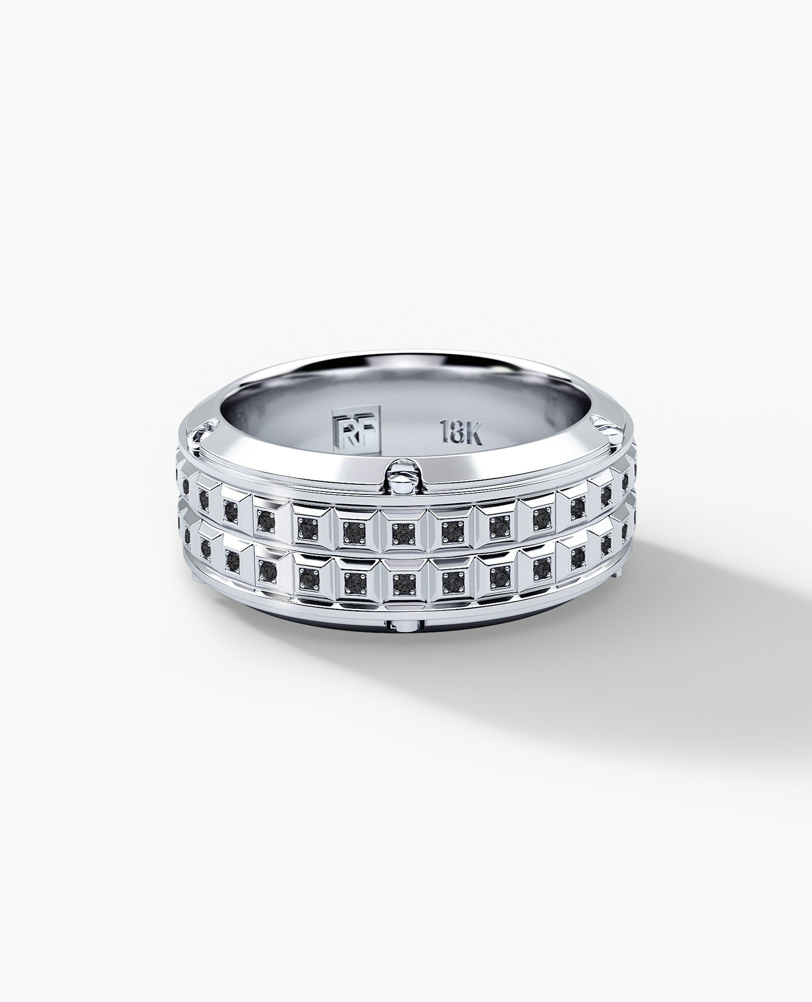 CALHOUN Gold Ring with 0.30ct Black Diamonds