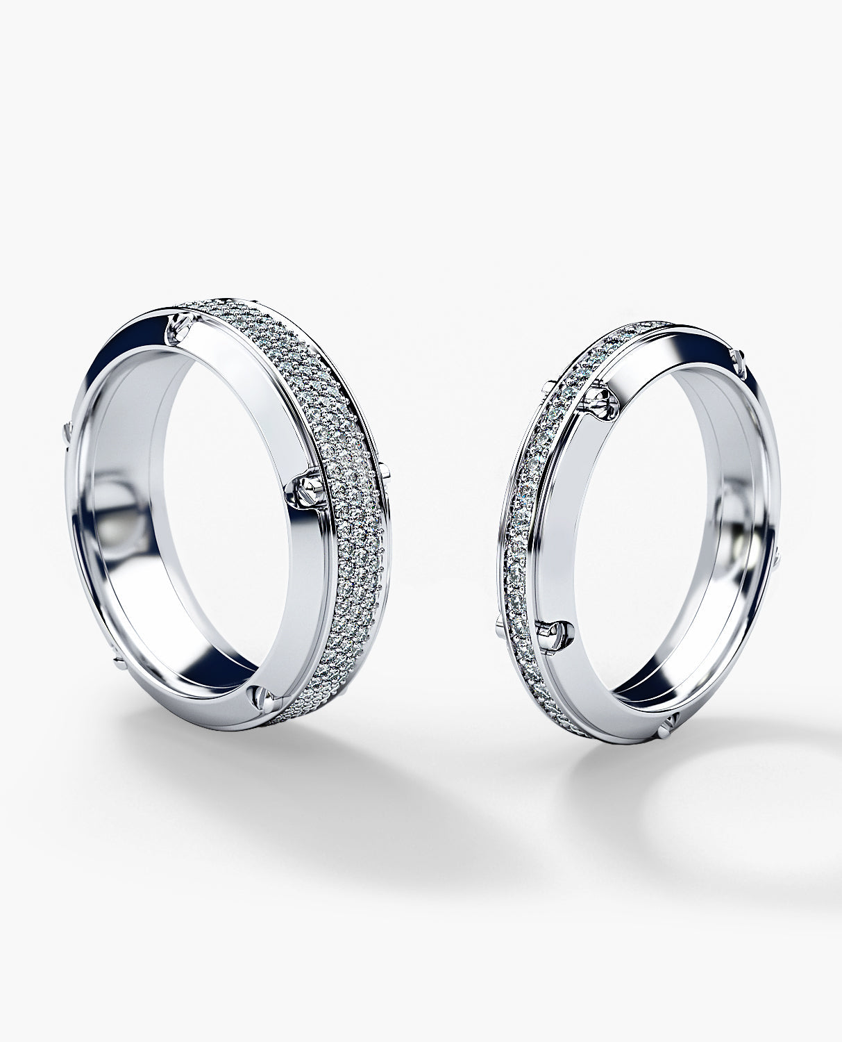 CORTEZ Gold Matching Diamond Wedding Band Set