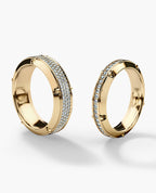 CORTEZ Gold Matching Diamond Wedding Band Set