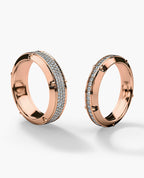 CORTEZ Gold Matching Diamond Wedding Band Set