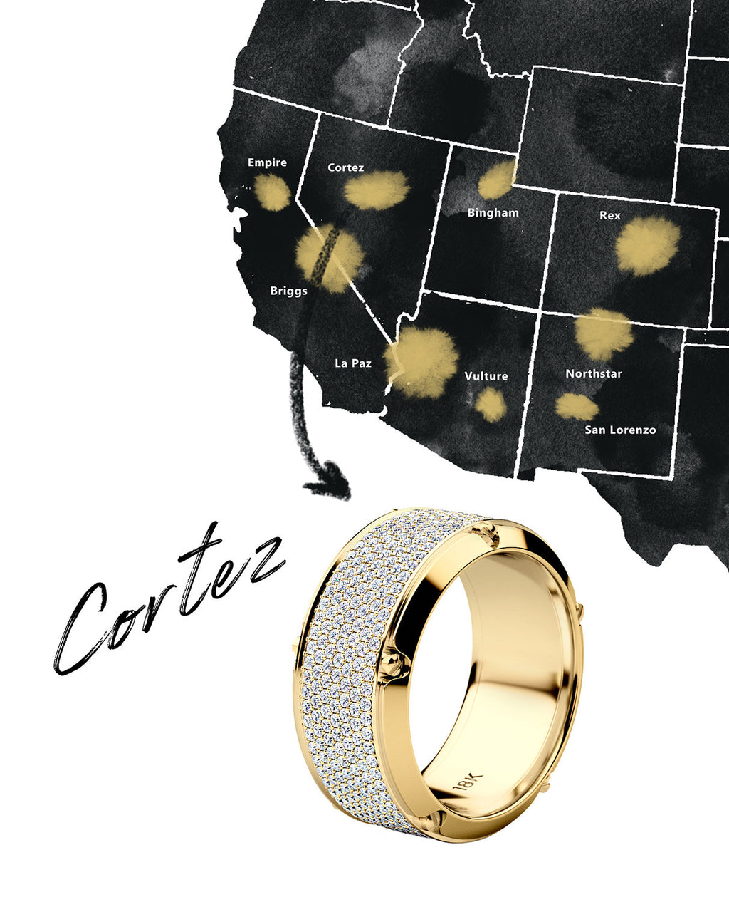 CORTEZ Gold Ring with 2.40ct Diamonds