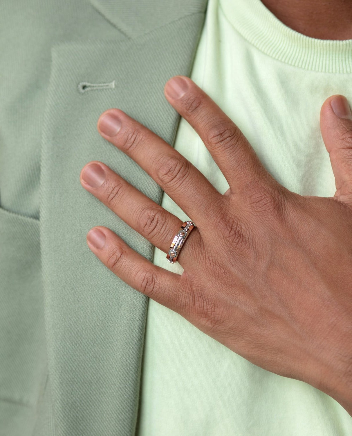 FAIRBANKS Two Tone Gold Wedding Ring