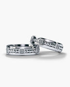 FAIRBANKS Gold Matching Diamond Wedding Band Set