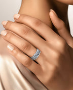 KENSINGTON Gold Cuban Link Ring with 0.65ct Diamonds