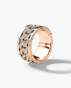 KENSINGTON Gold Cuban Link Ring with 0.65ct Diamonds