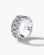 KENSINGTON Gold Cuban Link Ring with 0.65ct Diamonds