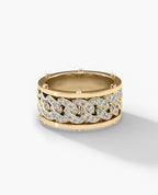 KENSINGTON Gold Cuban Link Ring with 1.45ct Diamonds