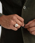 LODESTAR Two-Tone Gold Religious Signet Ring