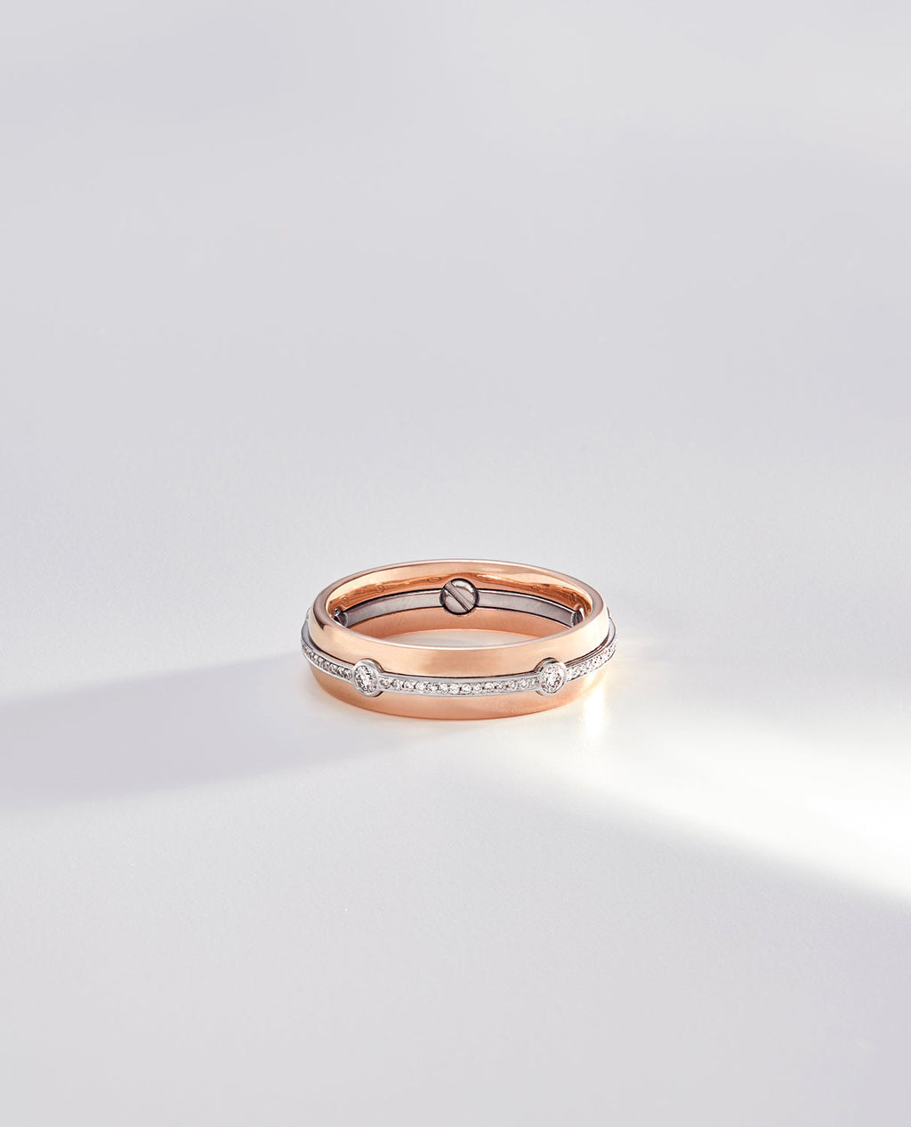 REED Two Tone Gold Wedding Ring with 0.40ct Diamonds