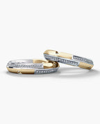SANTA CRUZ Two-Tone Gold Matching Diamond Wedding Band Set