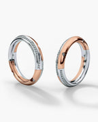 SANTA CRUZ Two-Tone Gold Matching Diamond Wedding Band Set