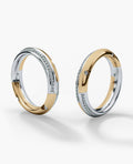 SANTA CRUZ Two-Tone Gold Matching Diamond Wedding Band Set
