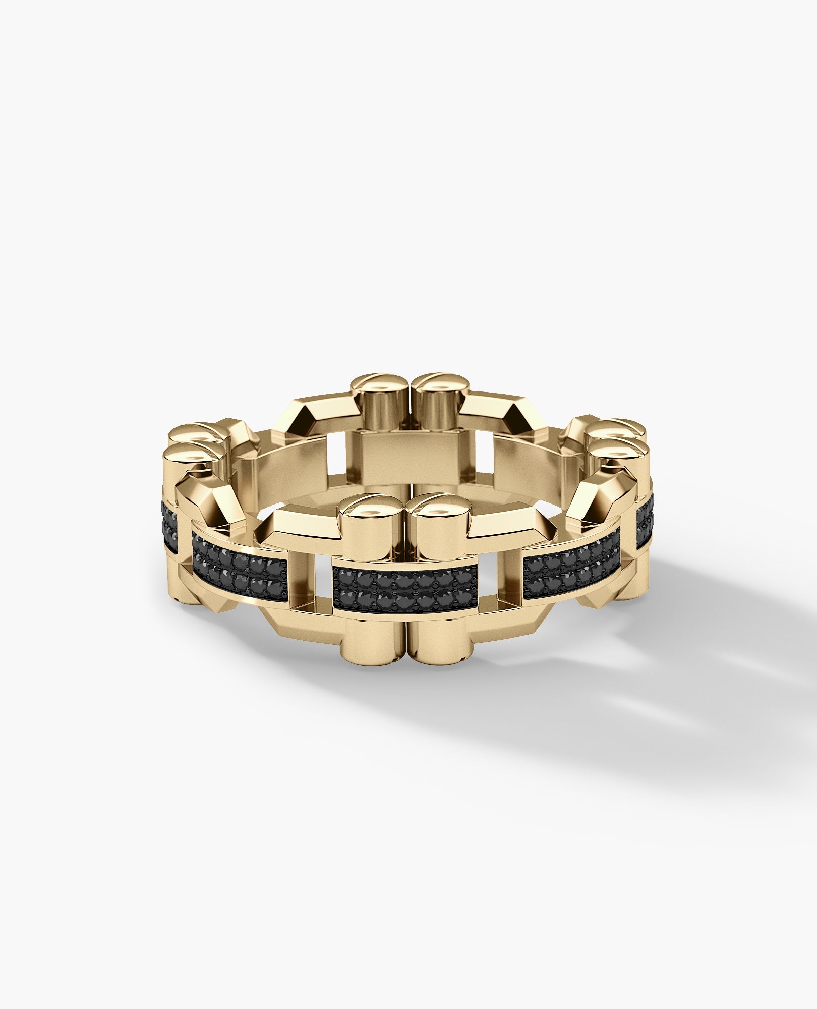 MOSS Gold Ring with 0.30ct Black Diamonds