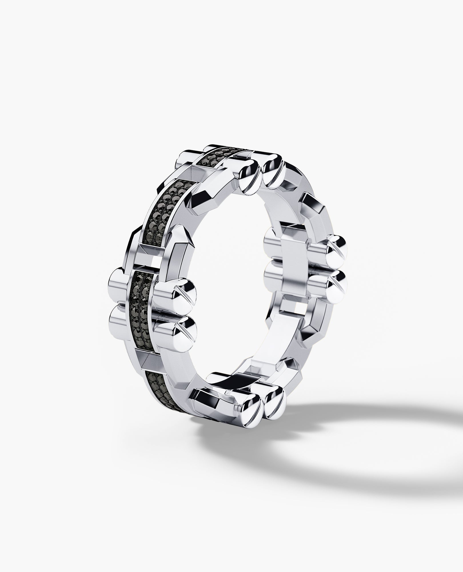 MOSS Gold Ring with 0.30ct Black Diamonds