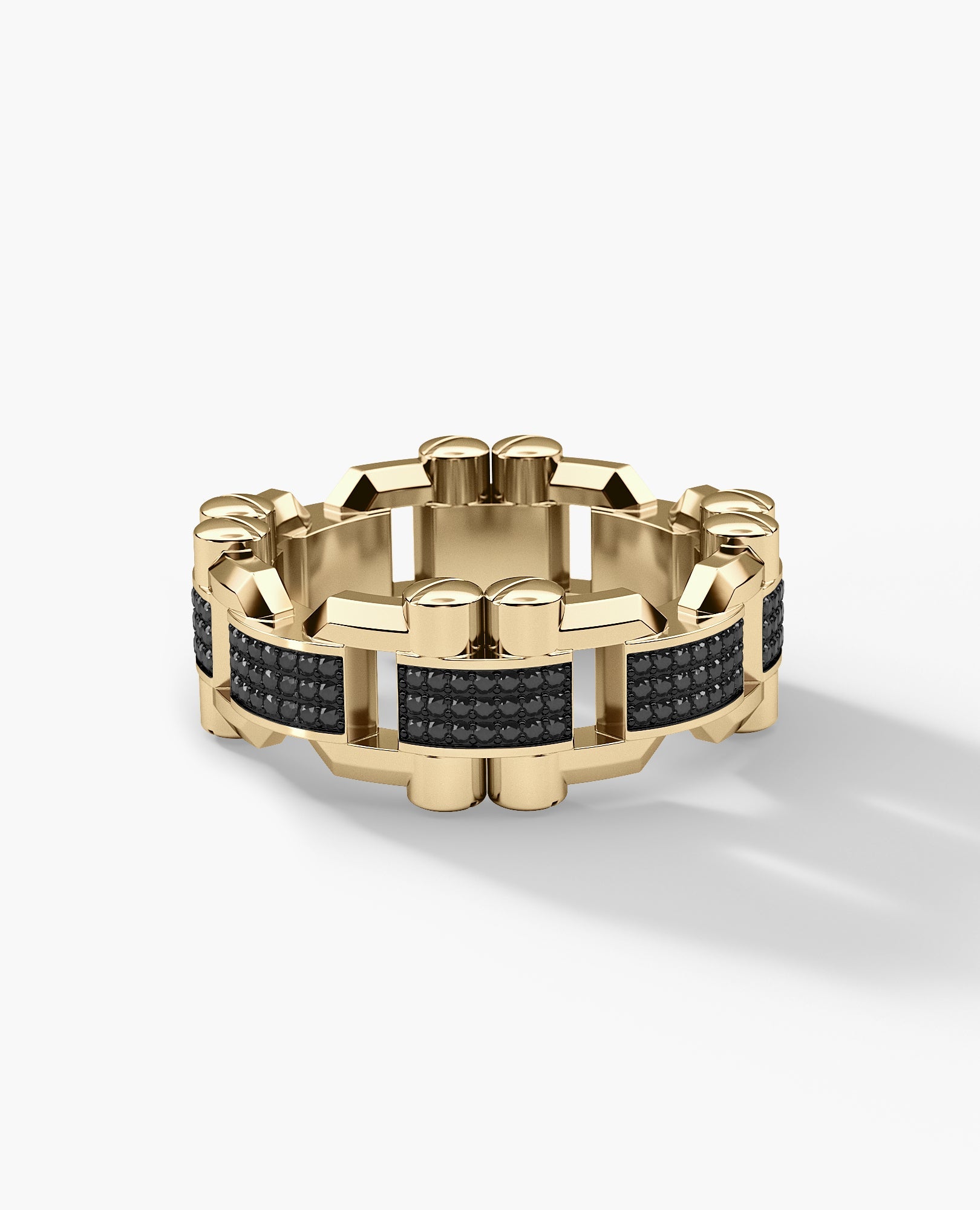 MOSS Gold Ring with 0.40ct Black Diamonds