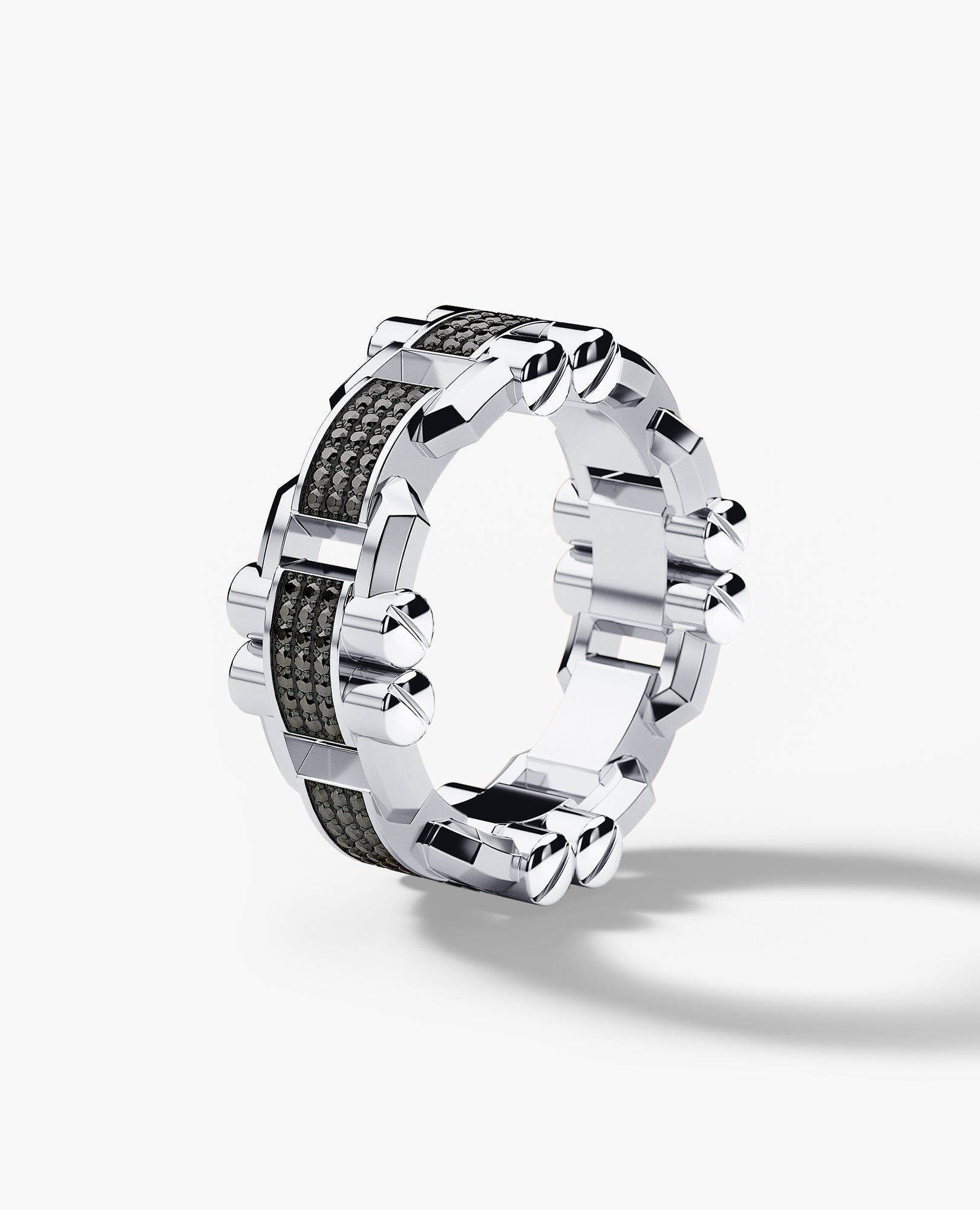 MOSS Gold Ring with 0.40ct Black Diamonds