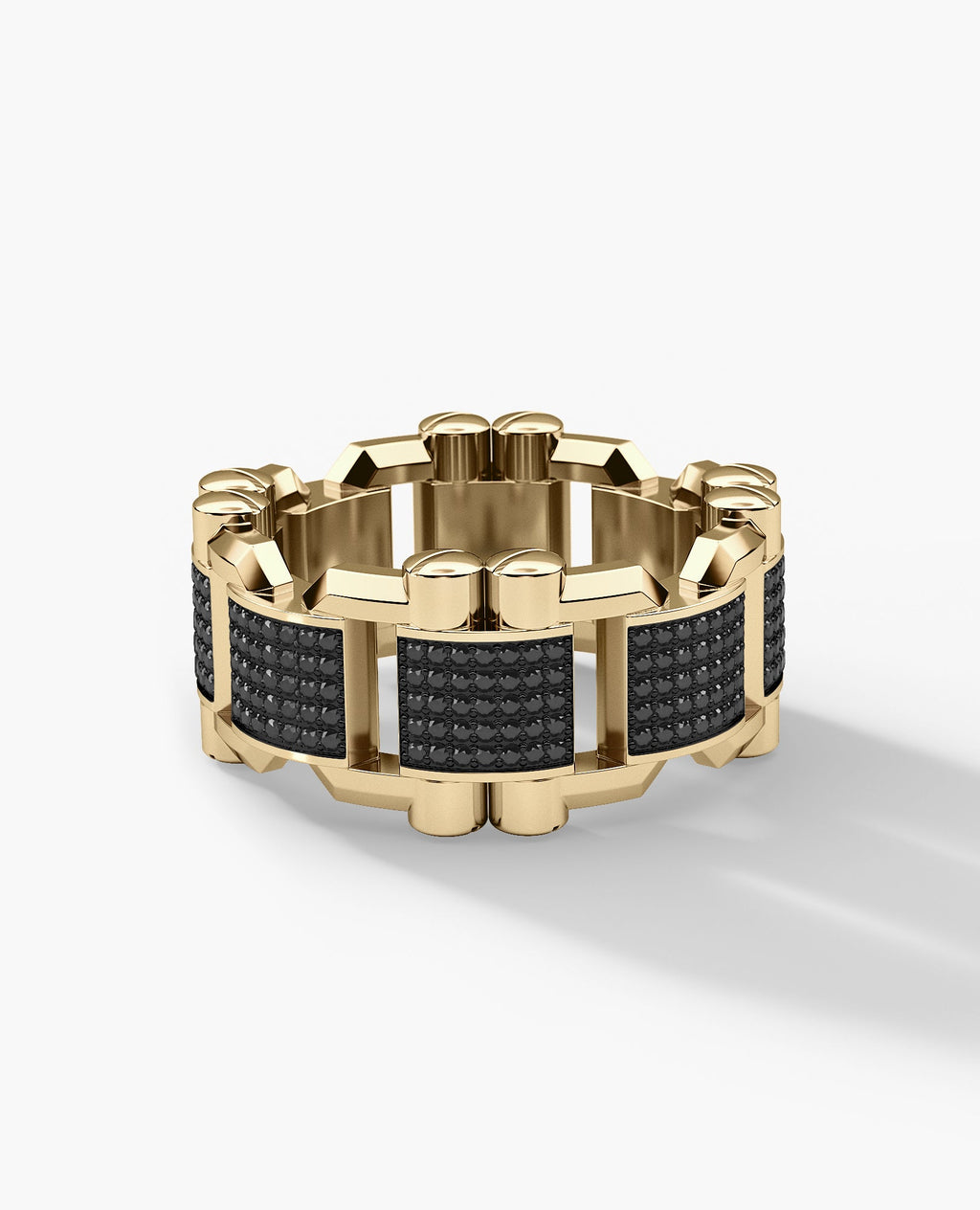 MOSS Gold Ring with 0.70ct Black Diamonds