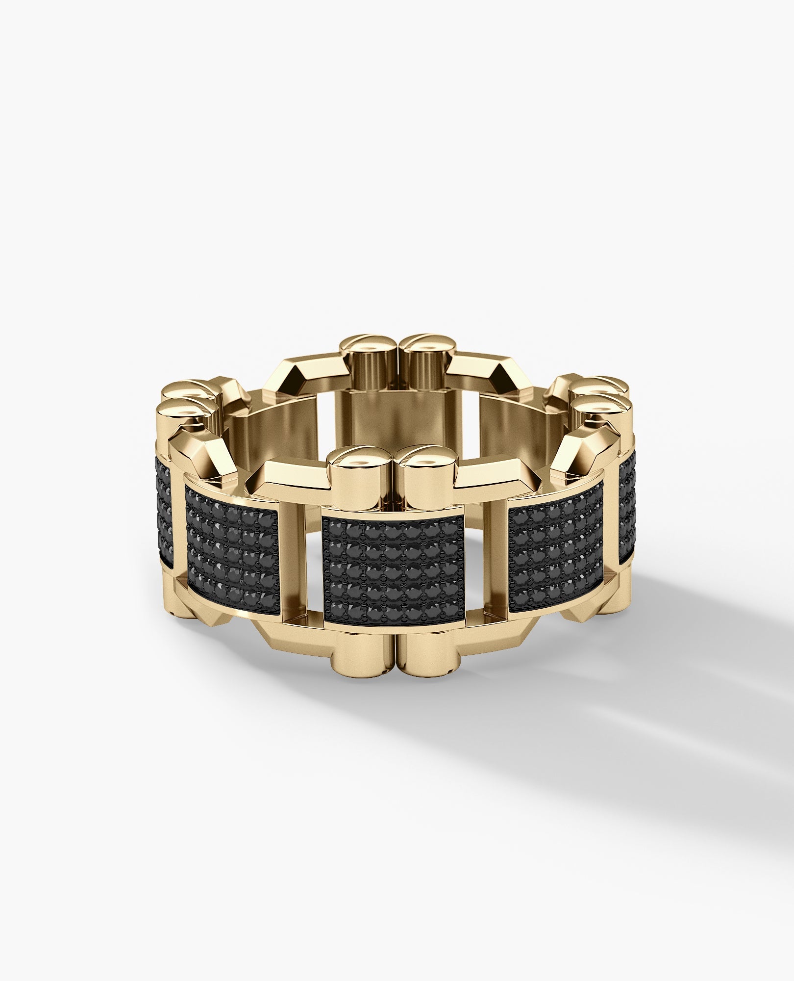 MOSS Gold Ring with 0.70ct Black Diamonds