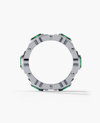 ARGONAUT Gold Ring with 3.80ct Emeralds and White Diamonds