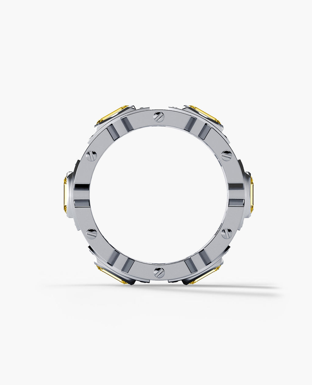 ARGONAUT Gold Ring with 3.80ct Yellow and White Diamonds