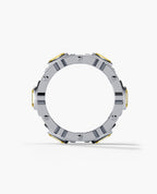 ARGONAUT Gold Ring with 3.80ct Yellow and White Diamonds